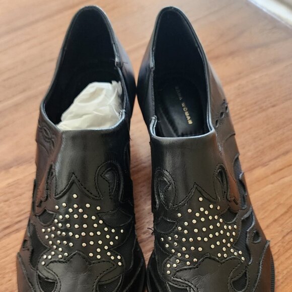 Zara Woman Leather Laser Cut Booties Size 7.5 - Picture 3 of 11